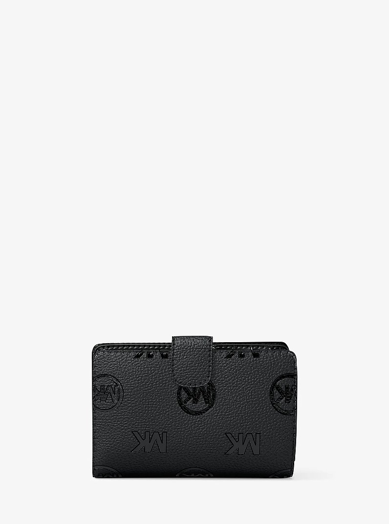 Jet Set Travel Medium Logo Debossed Billfold Wallet in BLACK | Michael Kors