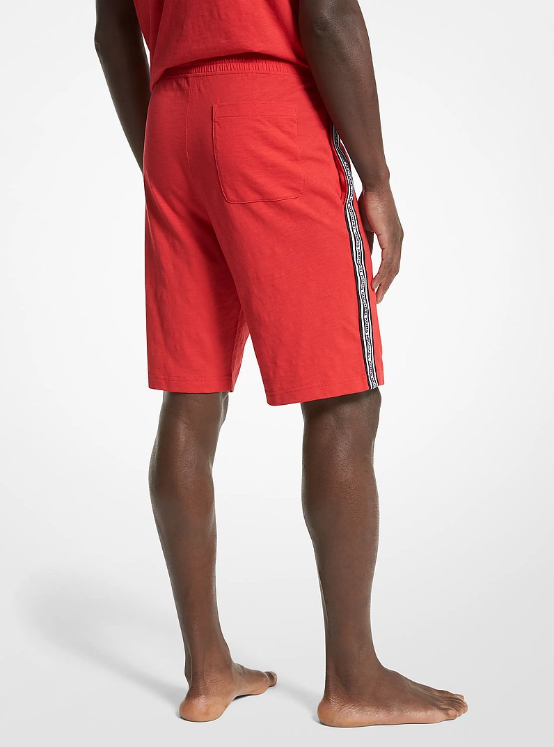 Logo Tape Cotton Blend Shorts in SUMMER RED | Michael Kors