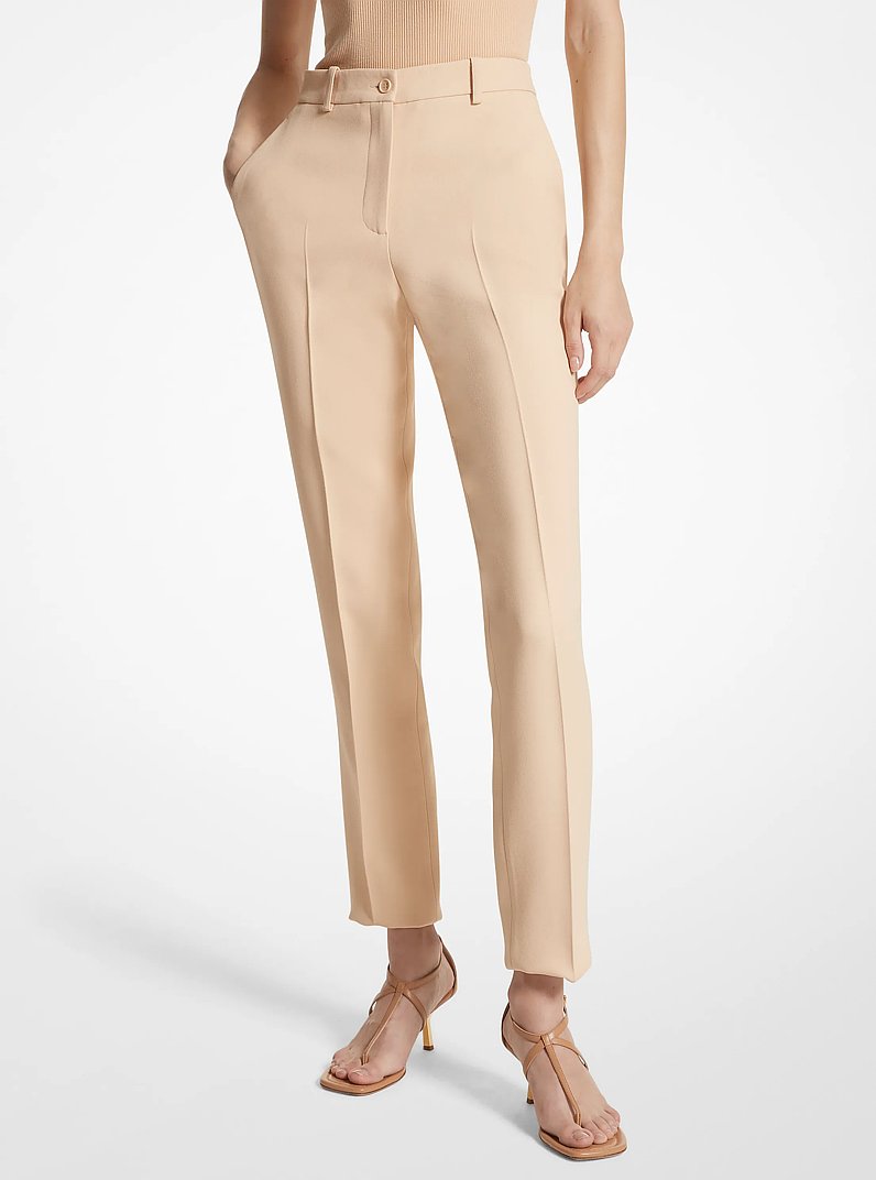 Samantha Double Crepe Sabl&eacute; Pants in NUDE | Michael Kors