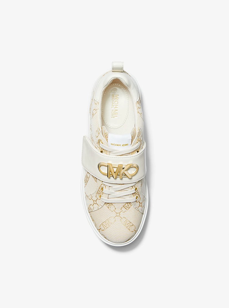 Emmett Embellished Metallic Empire Logo Jacquard Trainer