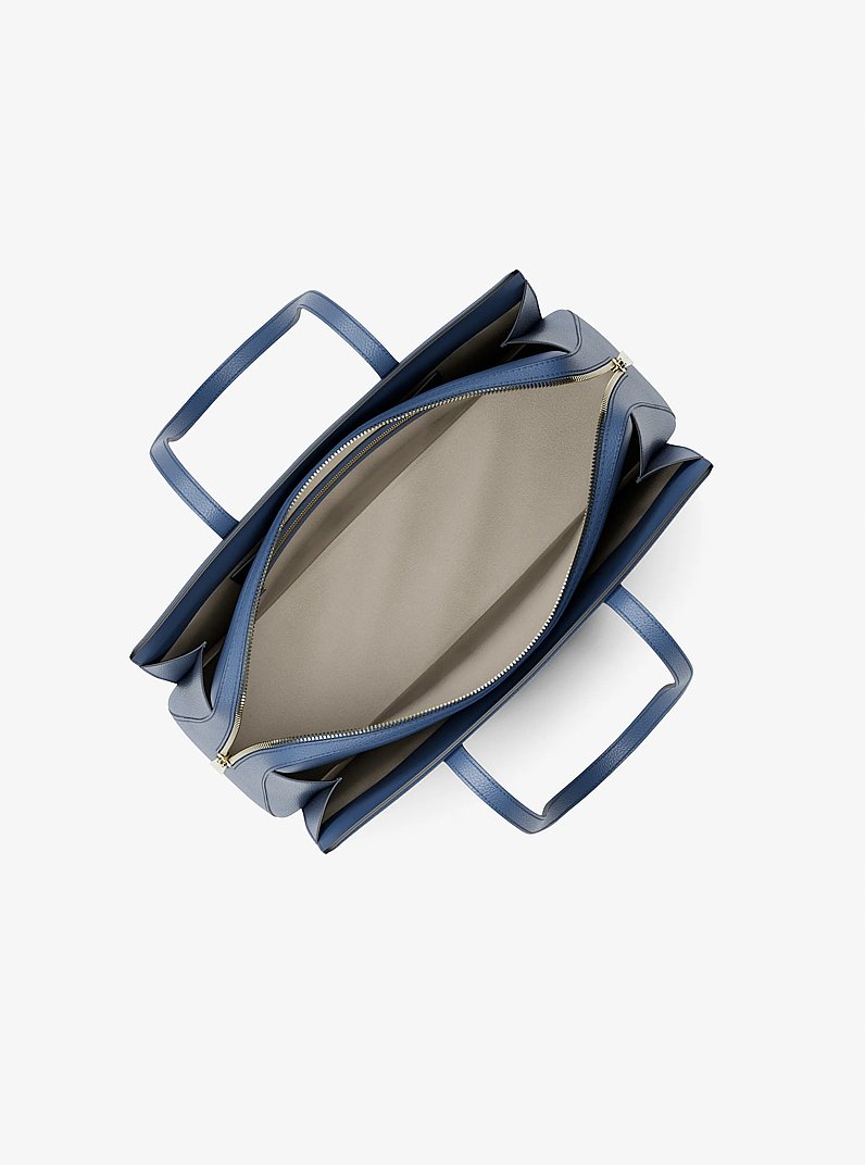 Bolso tote Laila mediano de piel in AZUL FRANC&Eacute;S | Michael Kors