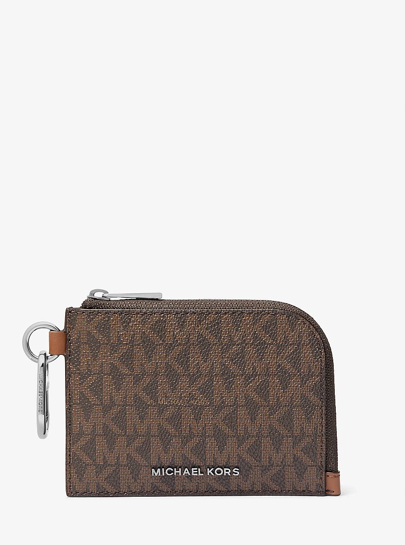 Hudson Signature Logo Zip Pouch in BROWN/LUGGAGE | Michael Kors