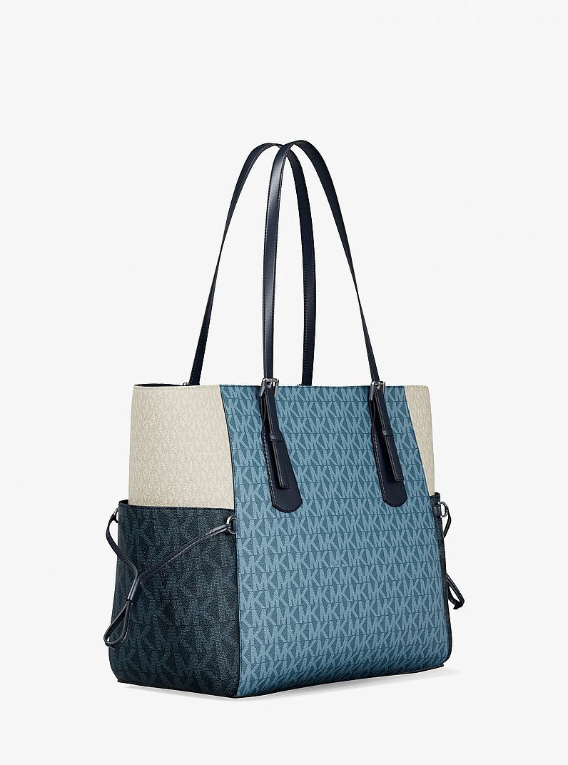 Voyager Large Color-Block Signature Logo Tote Bag