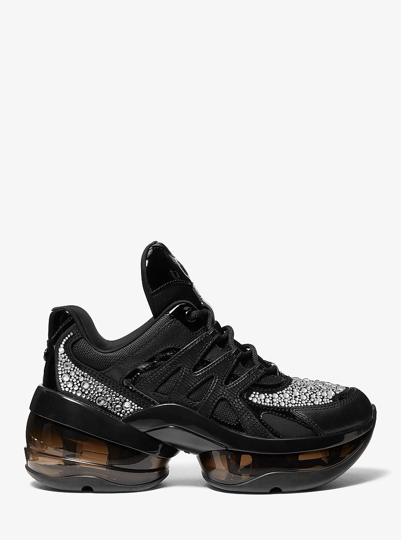 Zapatillas Olympia Sport Extreme de cuero con adornos en NEGRO