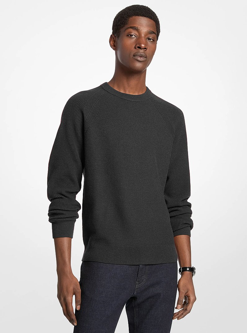 Chandail &agrave; encolure ras-de-cou en m&eacute;lange de laine in NOIR | Michael Kors