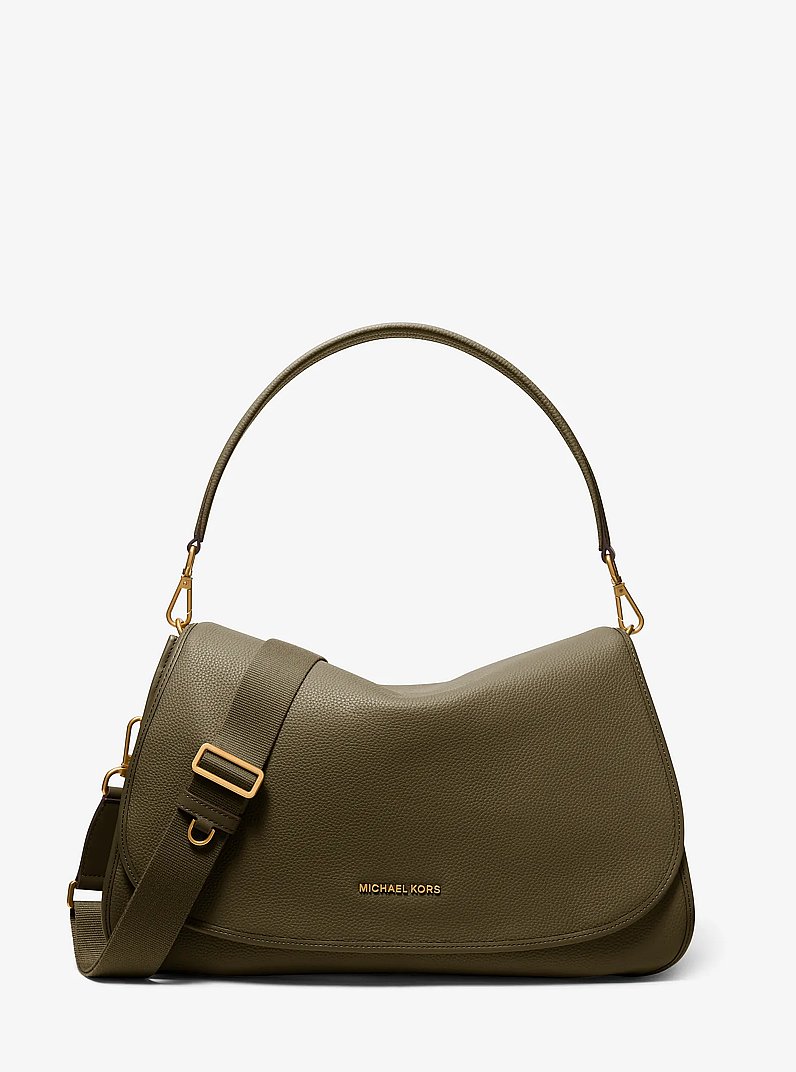 Holmes Extra-Large Pebbled Leather Convertible Messenger Bag in LODEN | Michael Kors