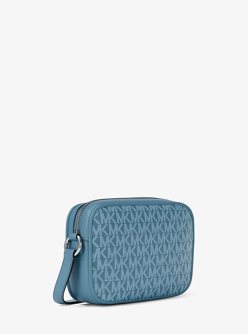 Jet Set Travel Small Signature Logo Camera Crossbody Bag in DENIM | Michael Kors