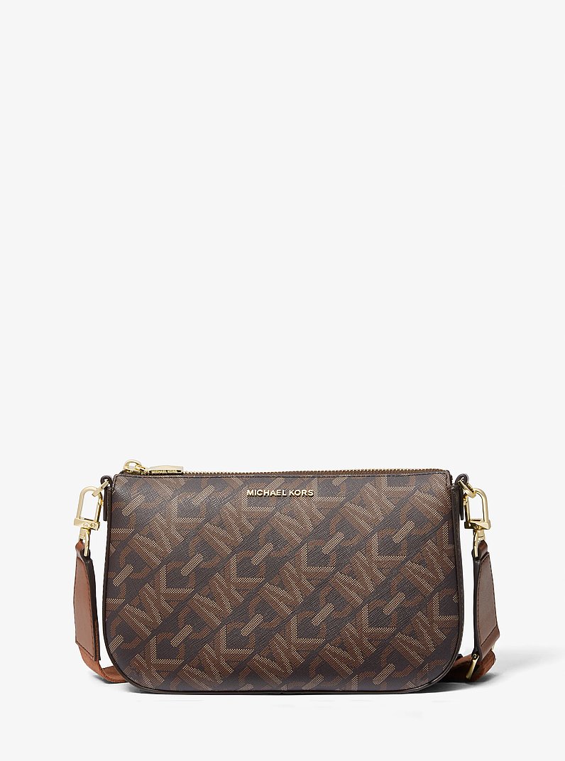 Bandolera Parker grande 2 en 1 con logotipo imperio in MARR&Oacute;N/LUGGAGE | Michael Kors