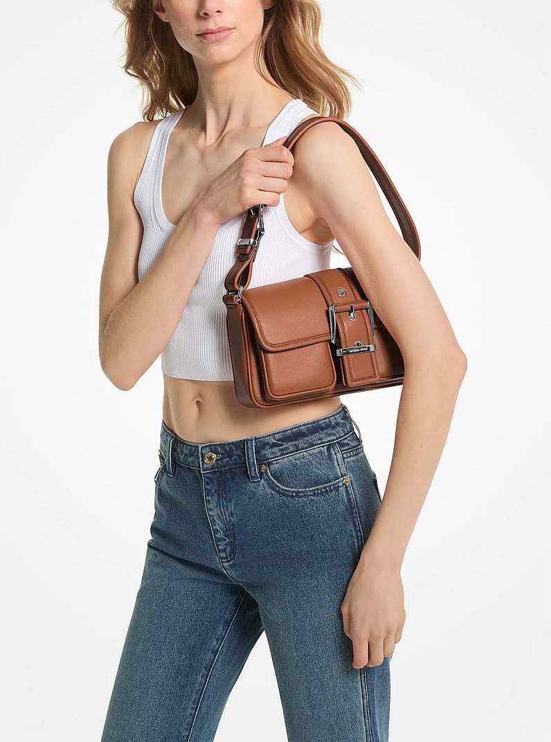 Colby Medium Leather Shoulder Bag in LUGGAGE | Michael Kors