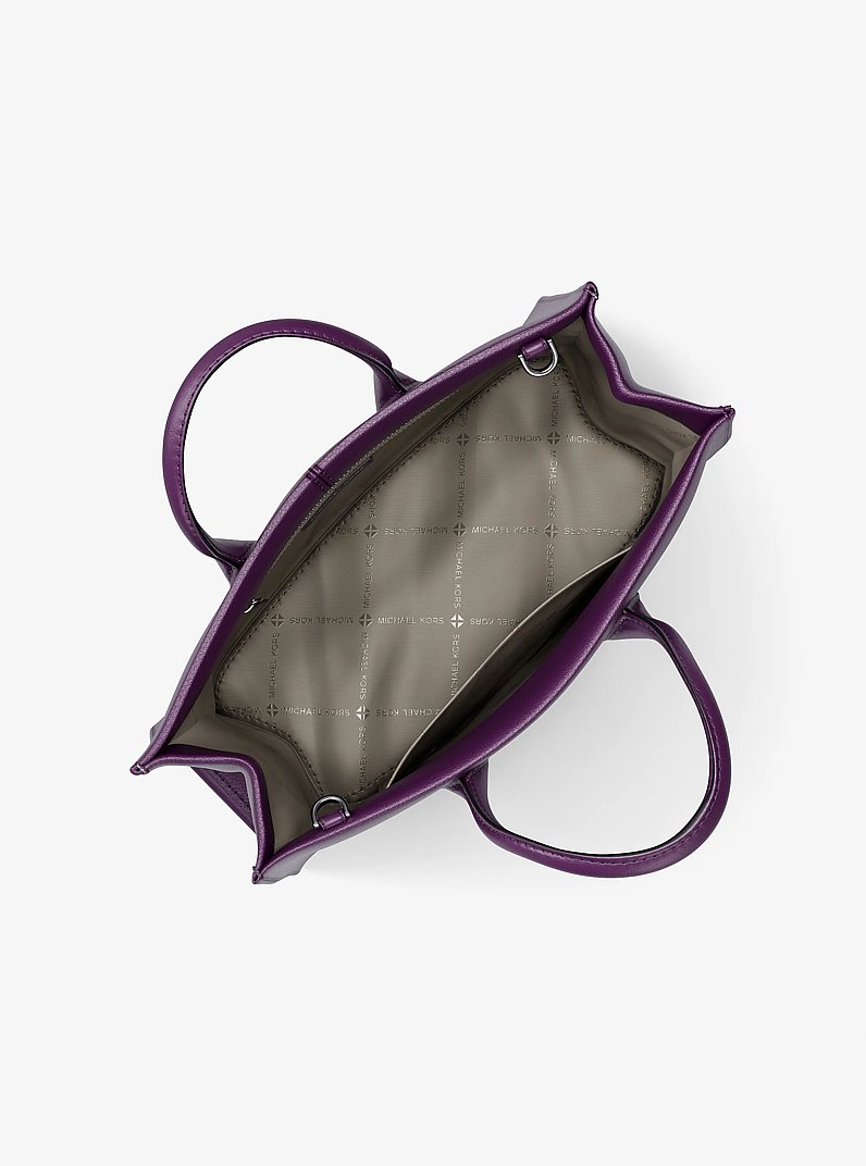 Bolso tote Mirella mediano de piel granulada in MORADO | Michael Kors