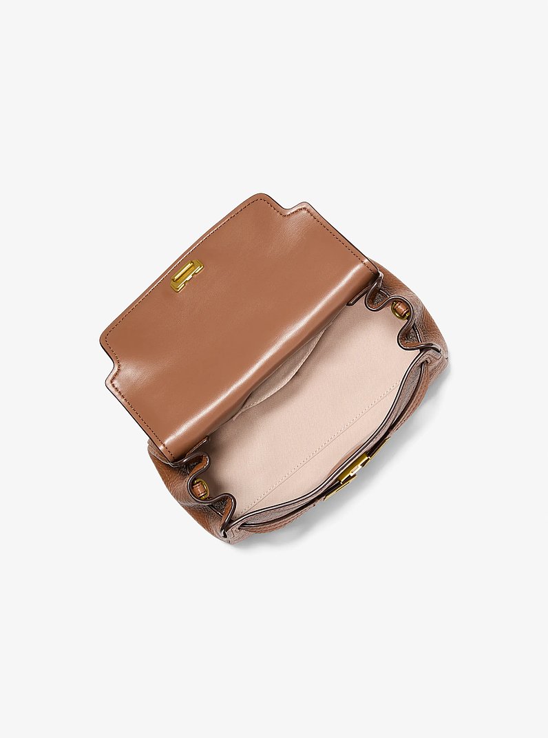 Hamilton Moderne Extra-Small Textured Leather Slouchy Crossbody Bag in LUGGAGE | Michael Kors