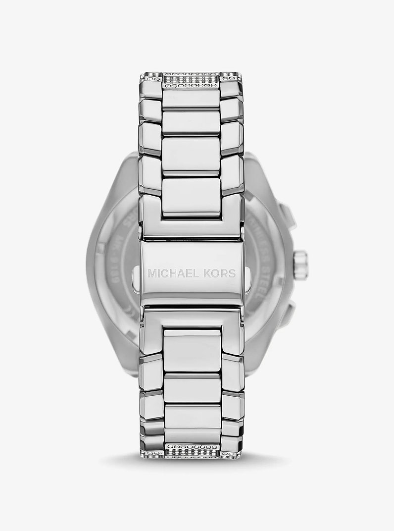 Oversized Accelerator 2.0 Pav&eacute; Silver-Tone Watch in SILVER | Michael Kors