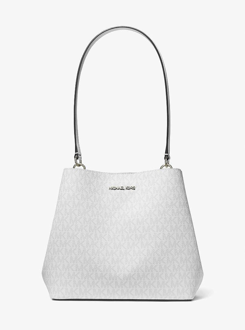 Pratt Medium Signature Logo Shoulder Bag in OPTIC WHITE - Sale