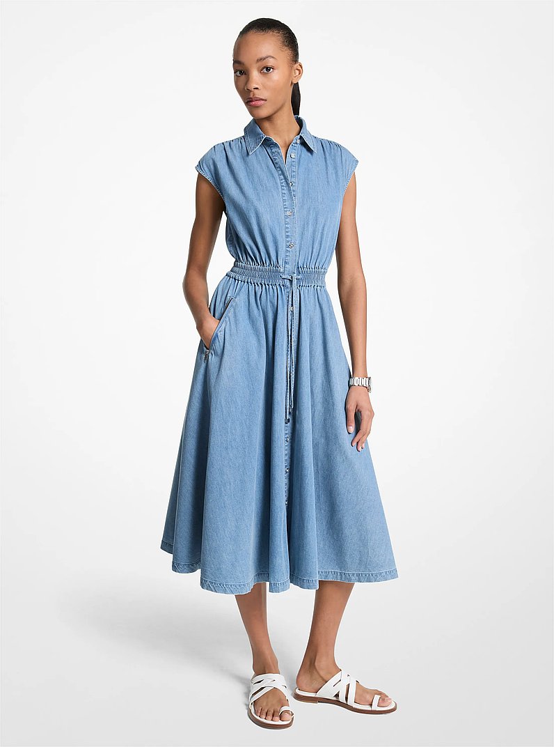 Denim Midi Dress in ANGEL BLUE WASH | Michael Kors