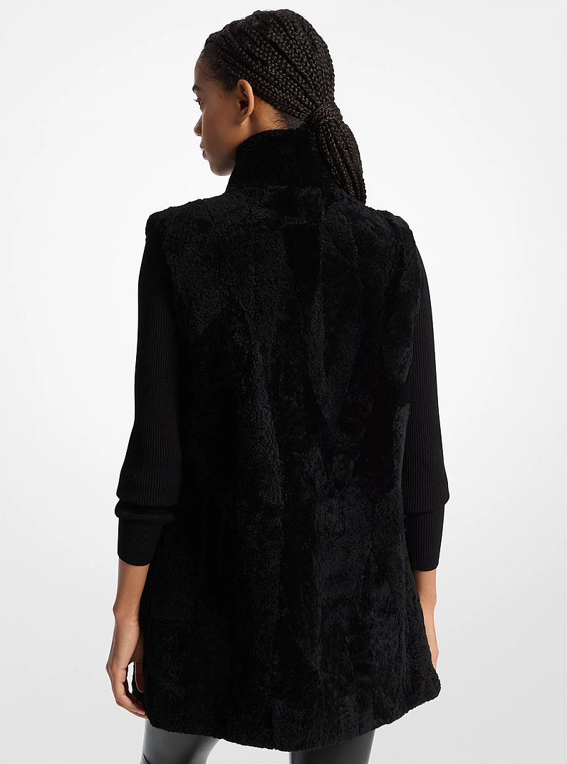 Shearling Vest in BLACK | Michael Kors