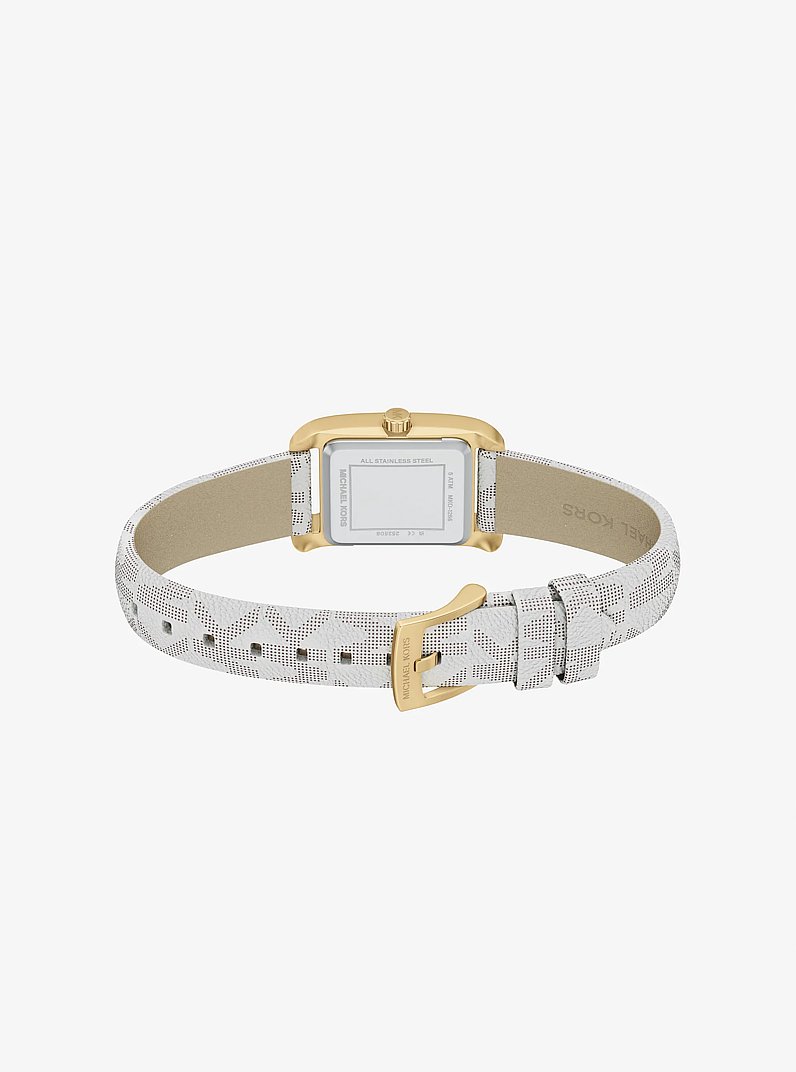 Mini Monroe Gold-Tone and Logo Strap Watch in GOLD | Michael Kors