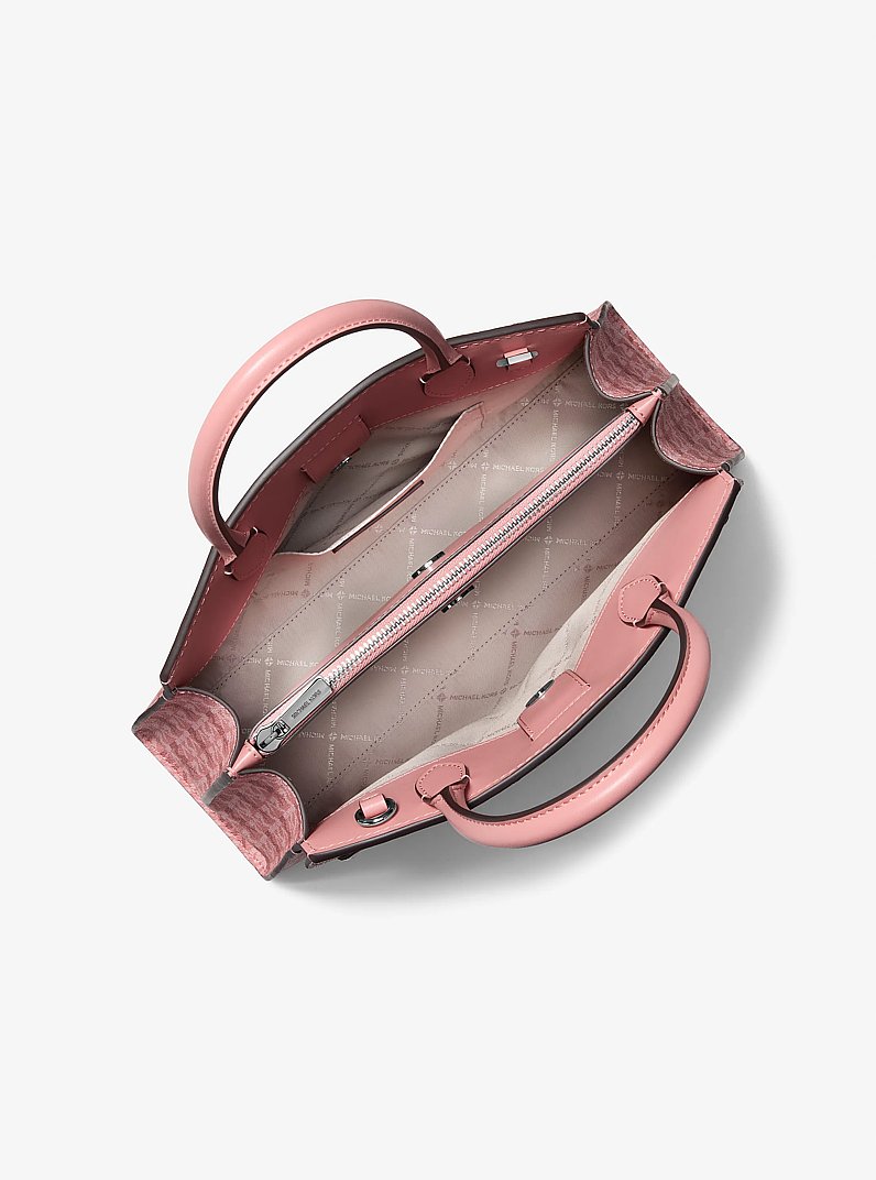 Greta Medium Signature Logo Satchel in SUNSET ROSE | Michael Kors