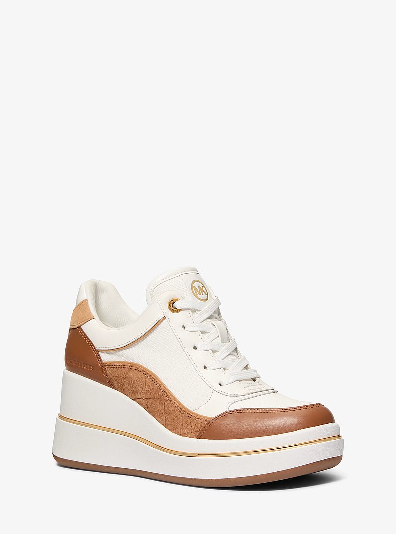 Sneaker Emmy in pelle con zeppa in CUOIO | Michael Kors