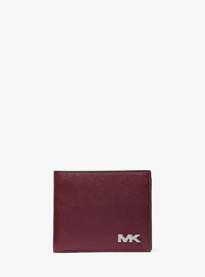 Rivington Leather Billfold Wallet With Coin Pouch in ROUGE POURPRE | Michael Kors