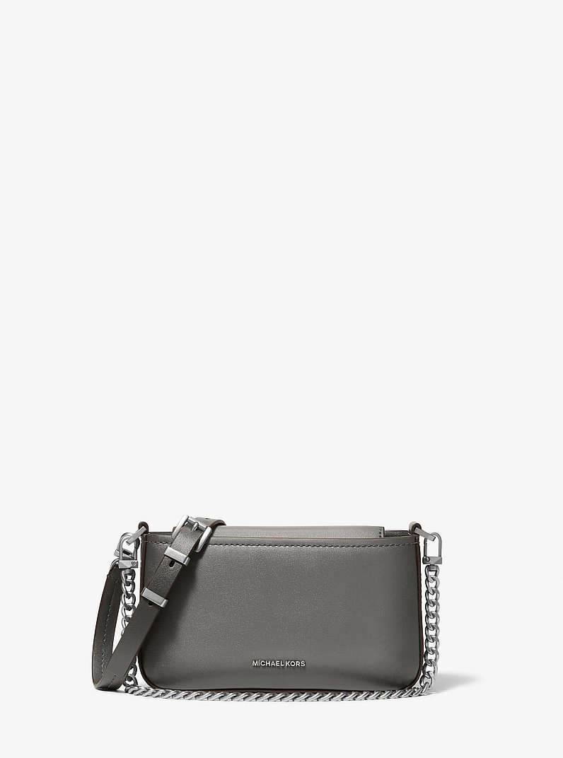 Bryant Small Burnished Leather Convertible Crossbody Bag in STORM | Michael Kors