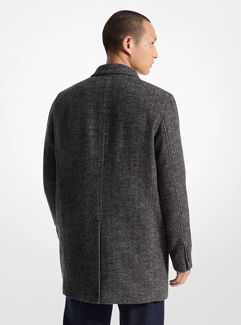 Coatbridge 2-in-1 Herringbone Wool Blend Coat in BLACK COMBO | Michael Kors