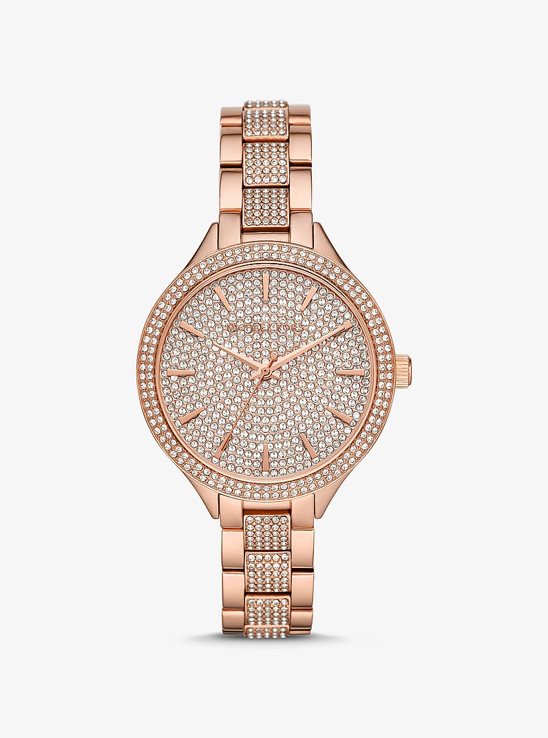 Pav&eacute; Rose Gold-Tone Watch in ROSE GOLD | Michael Kors