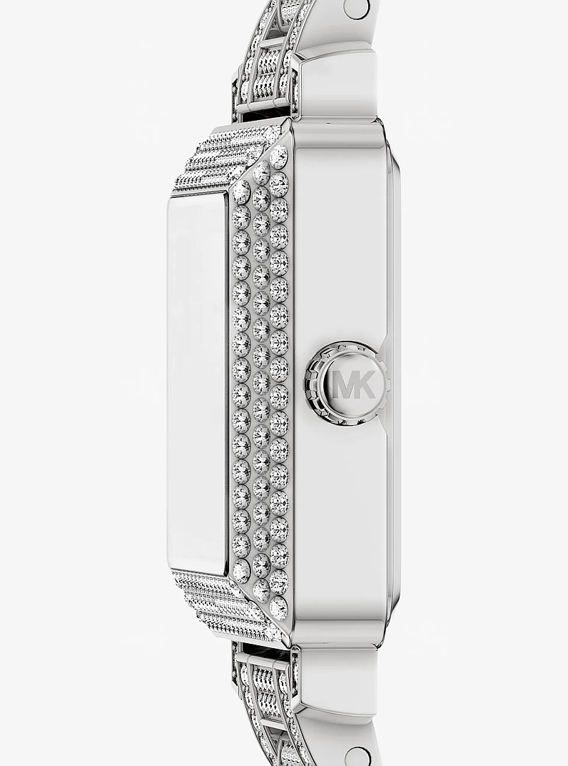Petite Gwynn Pav&eacute; Silver-Tone Watch in SILVER | Michael Kors