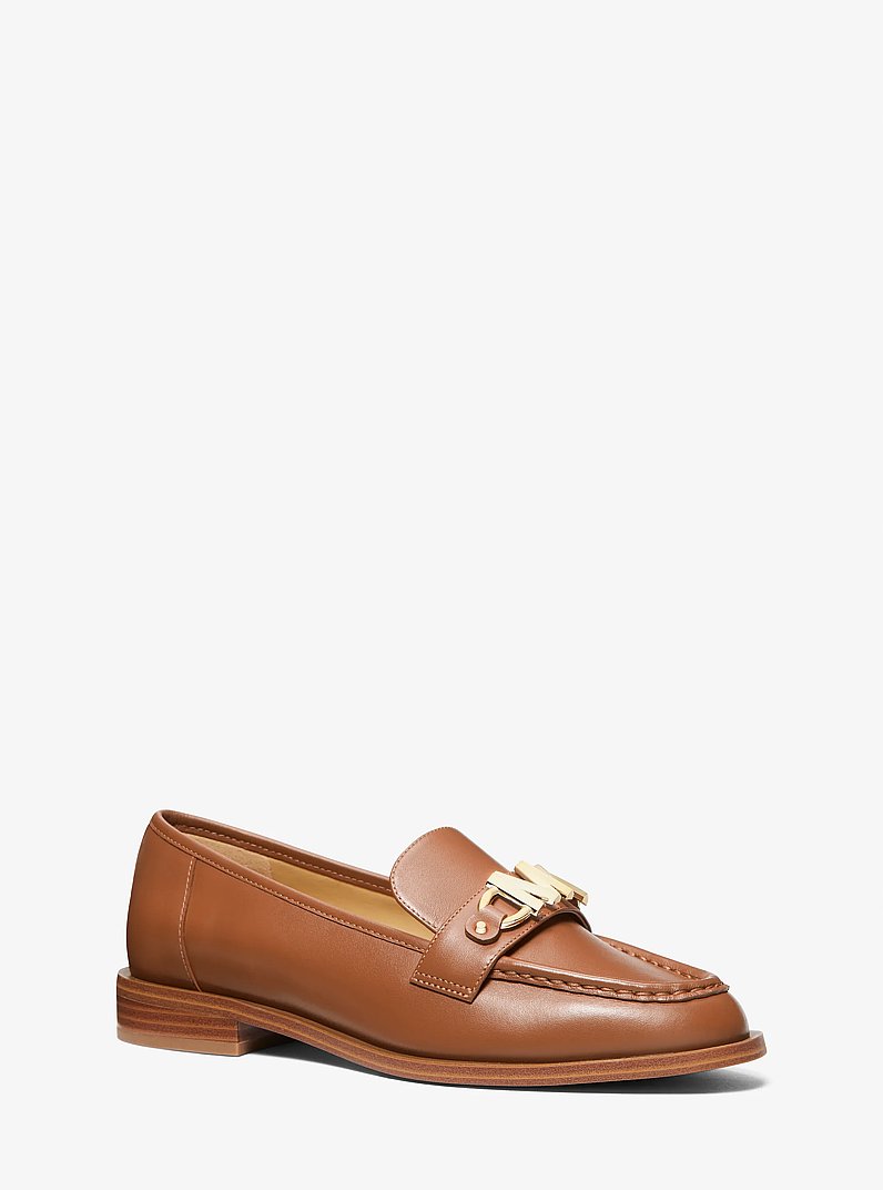 Tiegan Leather Loafer in LUGGAGE | Michael Kors