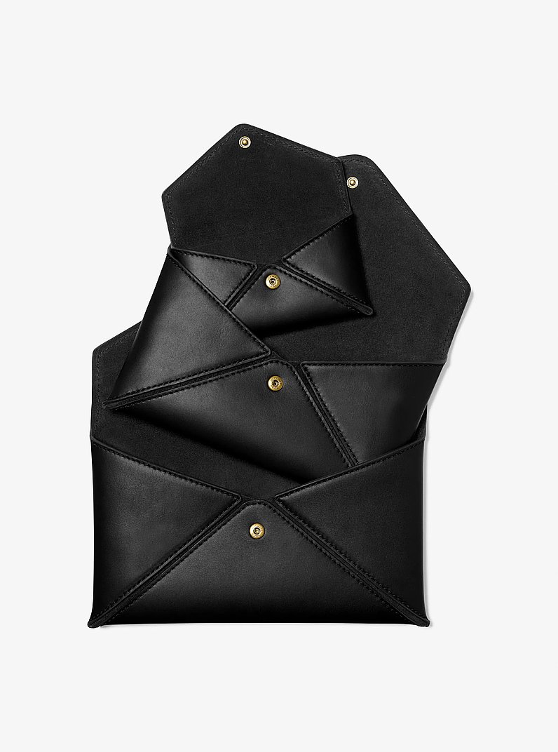 Jordi 3-in-1 Leather Envelope Wallet in BLACK | Michael Kors