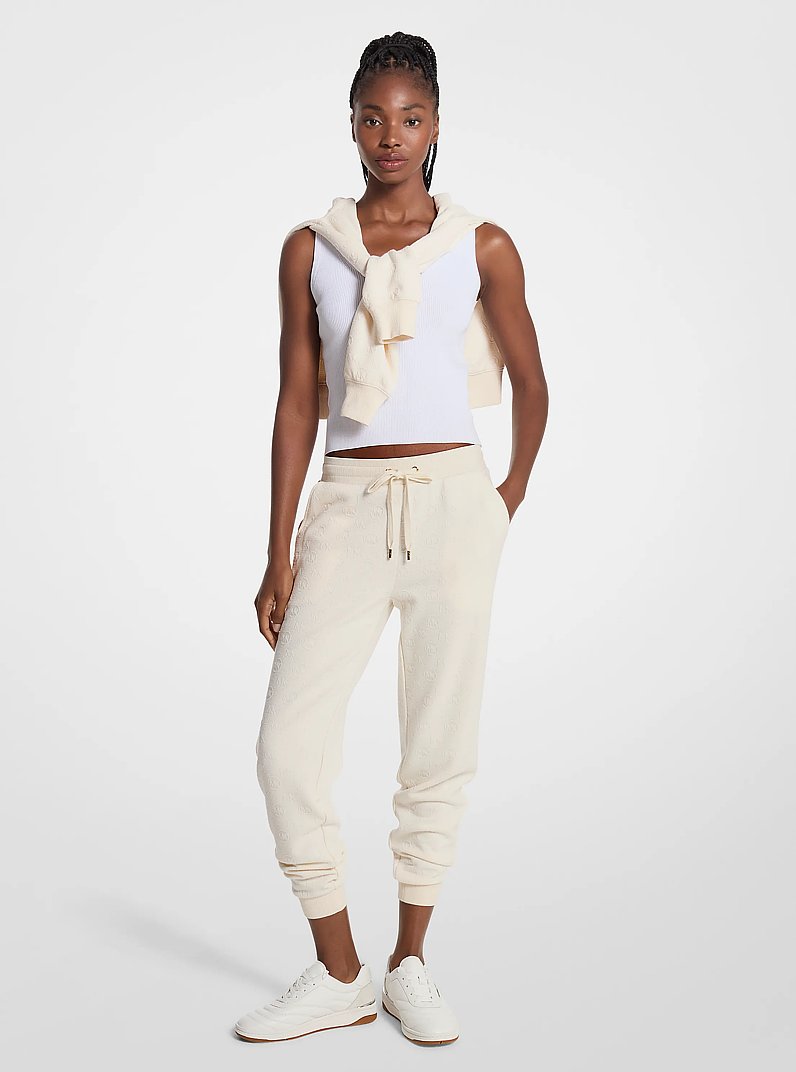 Logo Jacquard Joggers in BONE | Michael Kors