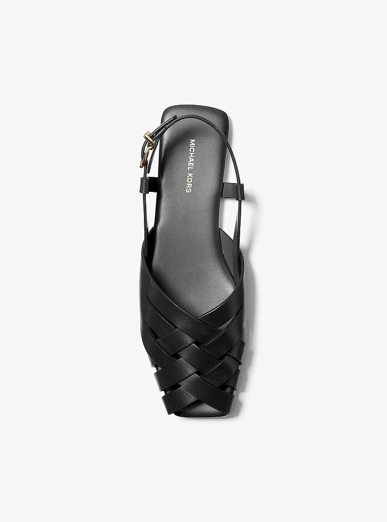 Sandale &agrave; bride arri&egrave;re Irene en cuir tiss&eacute; in NOIR | Michael Kors