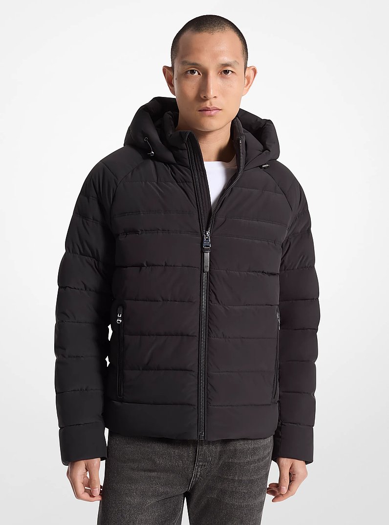 Clarkston Packable Quilted Hooded Jacket in BLACK | Michael Kors