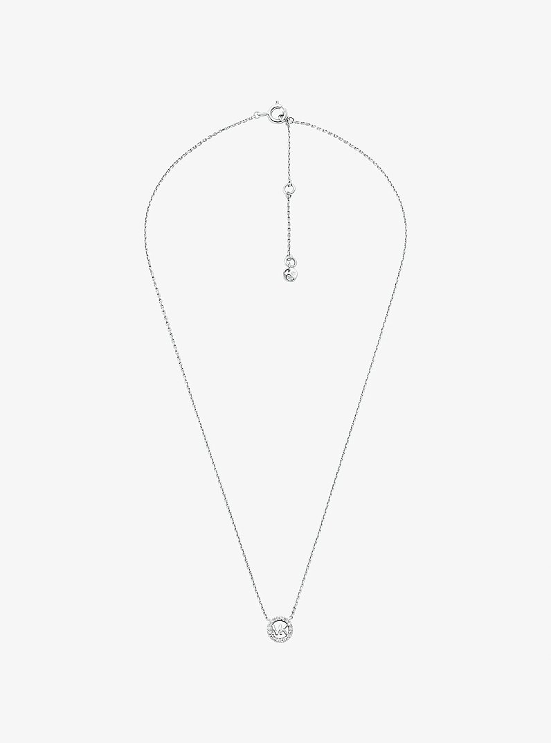 Halskette Fulton und Ohrringe aus Sterlingsilber mit Edelmetallbeschichtung und Pav&eacute;-Logo im Set in SILBERTON | Michael Kors