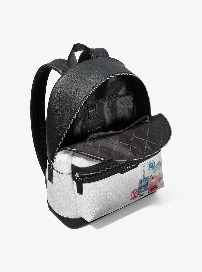 Embellished Medium Cooper Signature Logo Backpack in BRIGHT WHT | Michael Kors