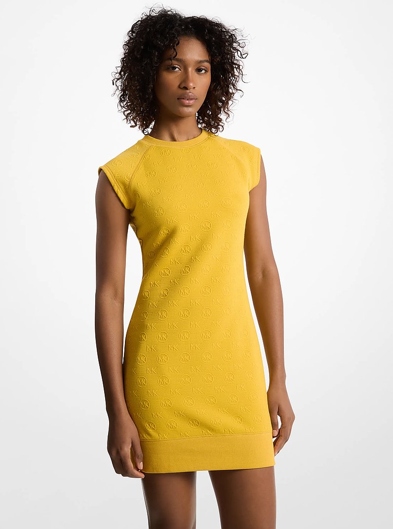 Robe chandail en jacquard &agrave; logo et &agrave; manches raglan in JAUNE MARGUERITE | Michael Kors