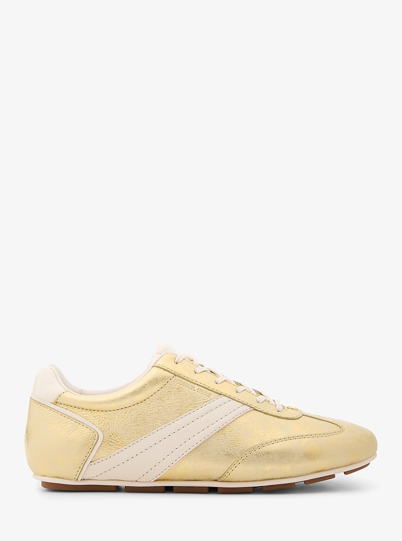 Susie Metallic Leather Sneaker in GOLD | Michael Kors