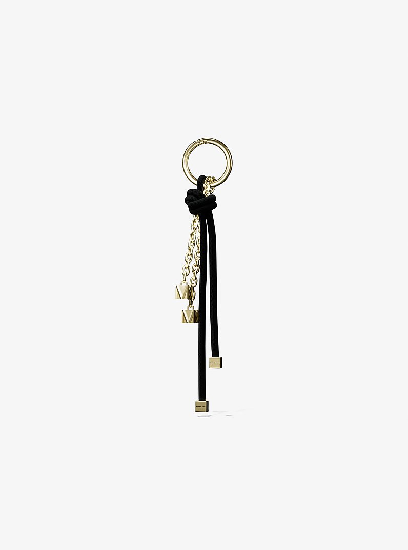 Gold-Tone and Cord Bag Charm in BLACK | Michael Kors