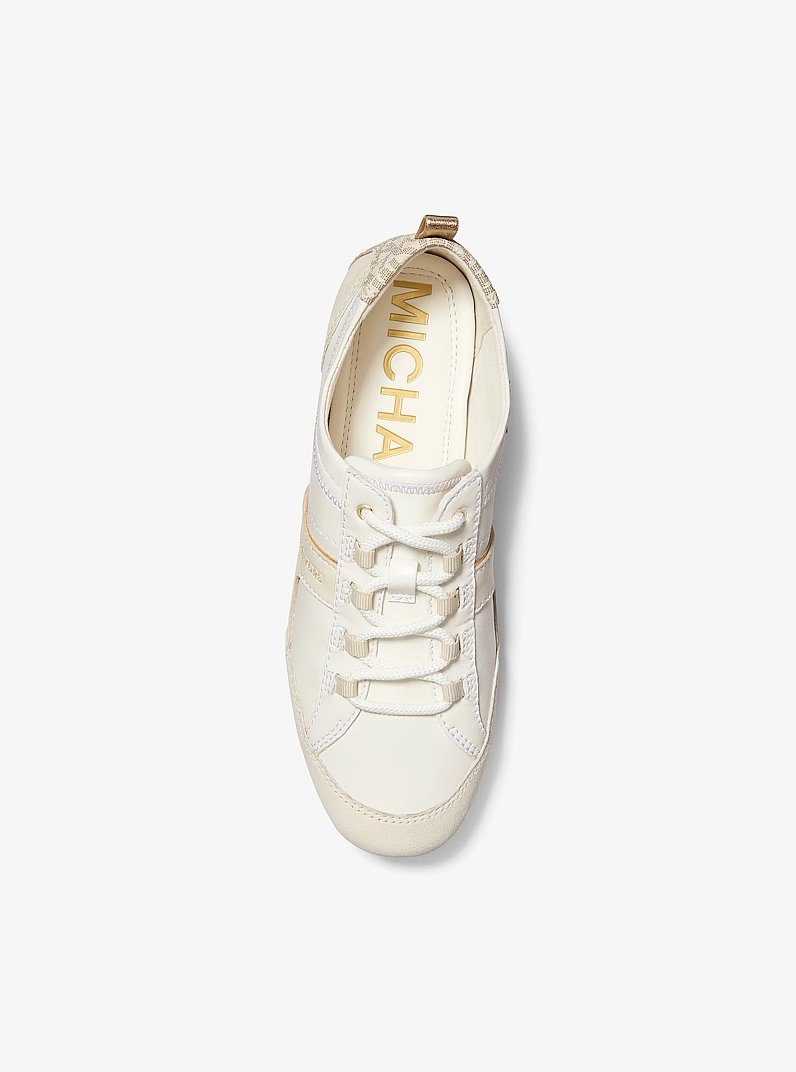 Keely Leather Trainer in CREAM | Michael Kors