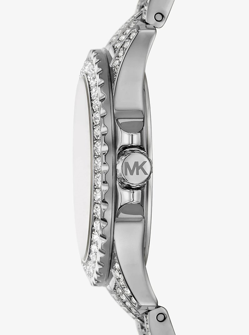 Mini Everest Pav&eacute; Silver-Tone Watch in SILVER | Michael Kors