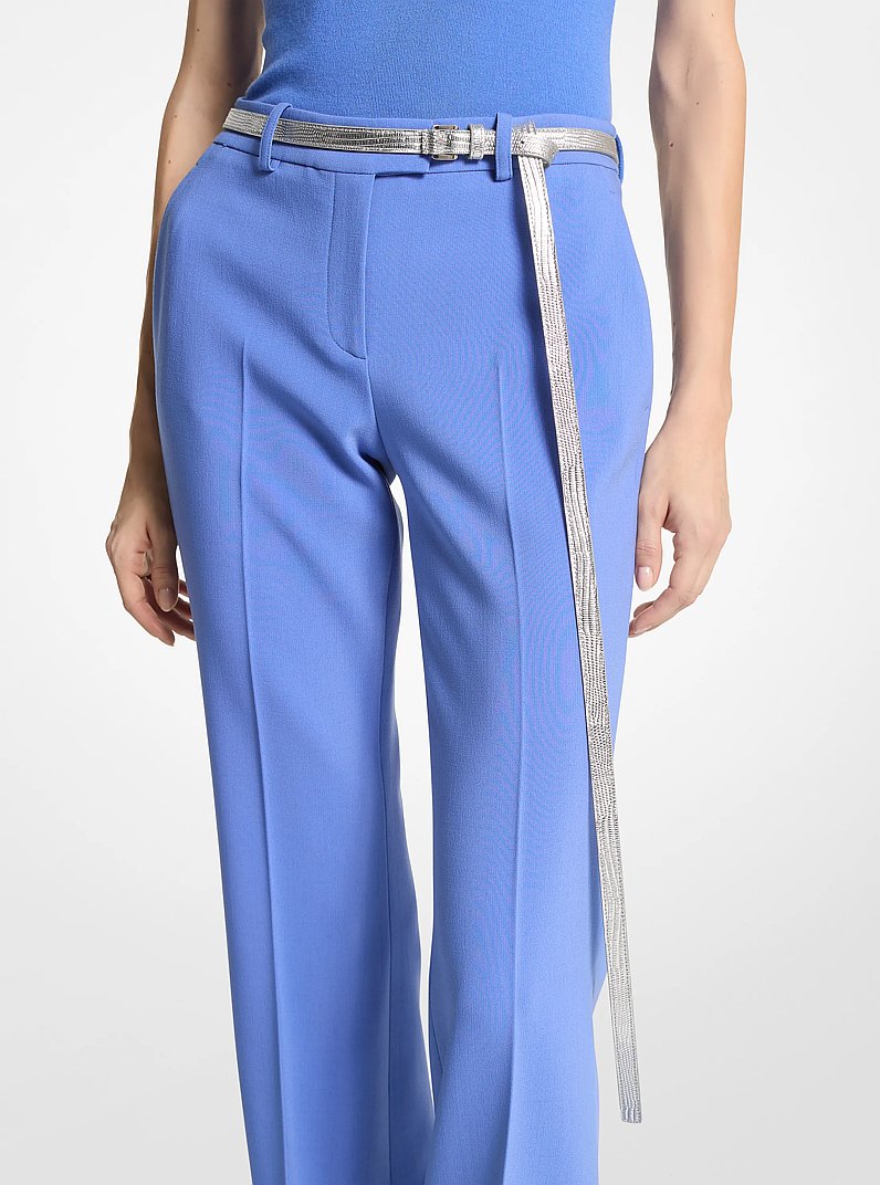 Carolyn Metallic Lizard Embossed Leather Belt in SILVER | Michael Kors