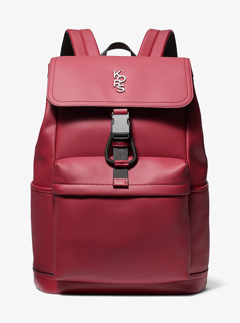 Kole Flap Pocket Backpack in MAROON | Michael Kors