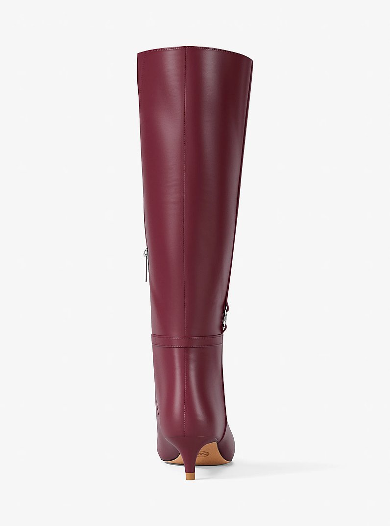 Nalia Kitten-Heel Boot in MAROON | Michael Kors