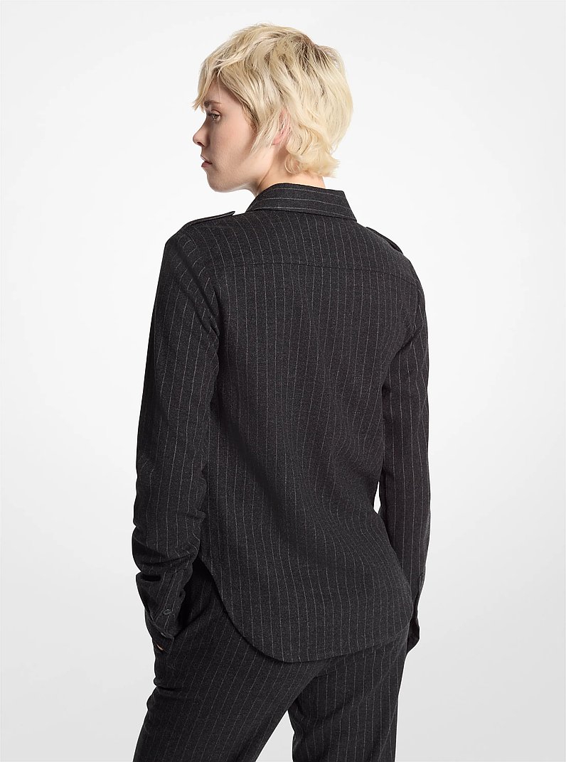 Chemise fonctionnelle en laine m&eacute;lang&eacute;e