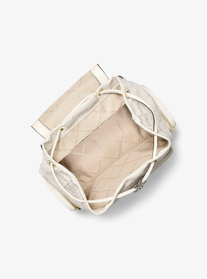 Petit sac &agrave; dos cargo Merritt en jacquard &agrave; logo in CR&Egrave;ME L&Eacute;GER | Michael Kors