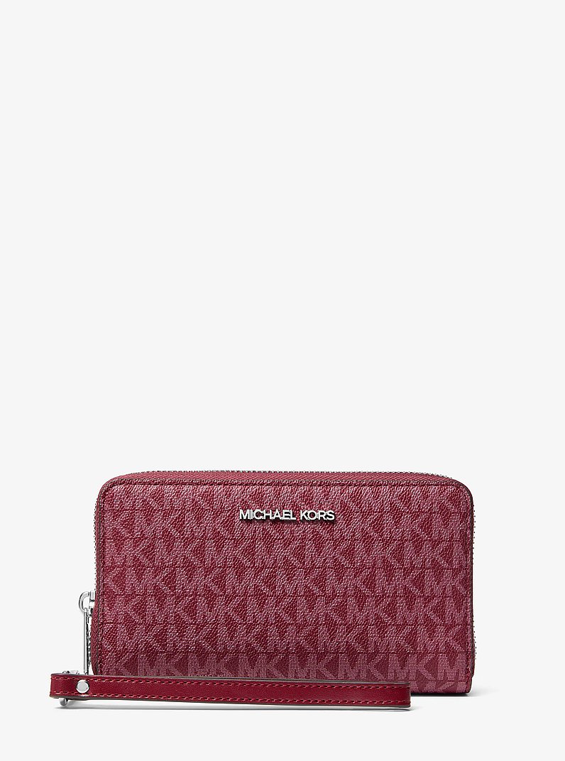 Jet Set Travel Large Smartphone Wristlet in MAROON | Michael Kors
