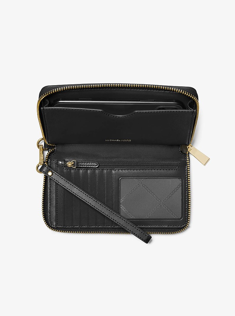 Bolso de pulsera Jet Set grande de nailon con compartimiento para smartphone in NEGRO | Michael Kors
