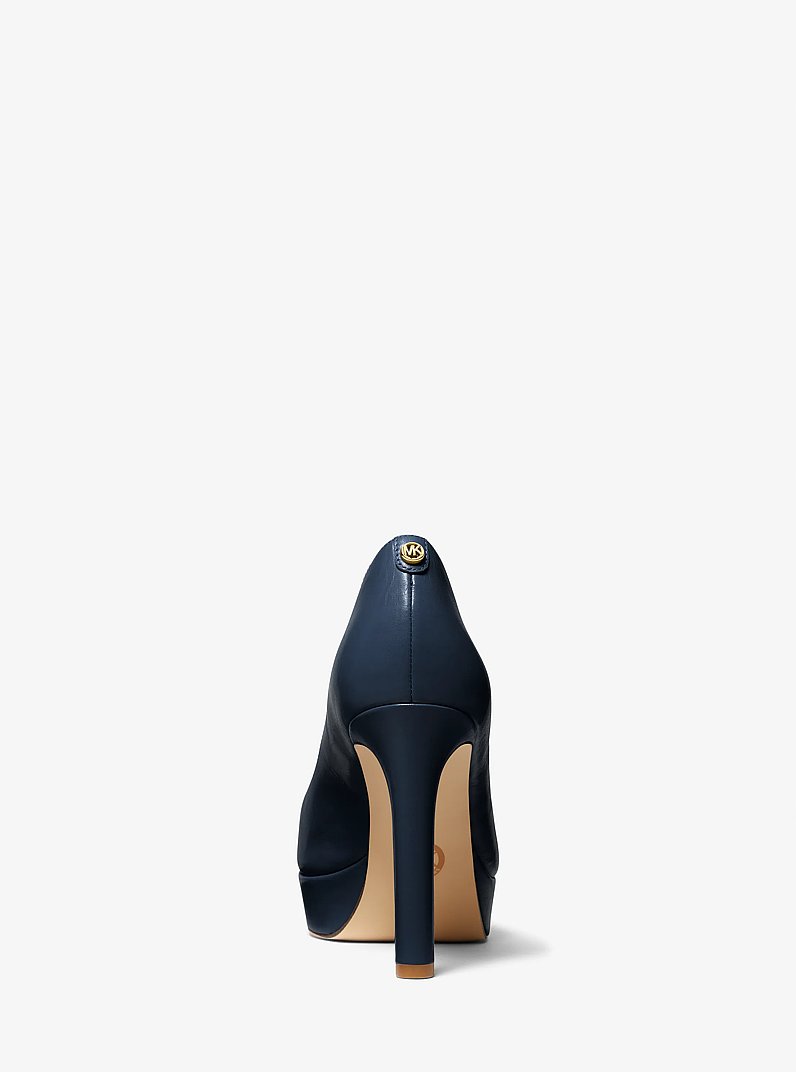 Chantal Leather Platform Pump in NAVY | Michael Kors