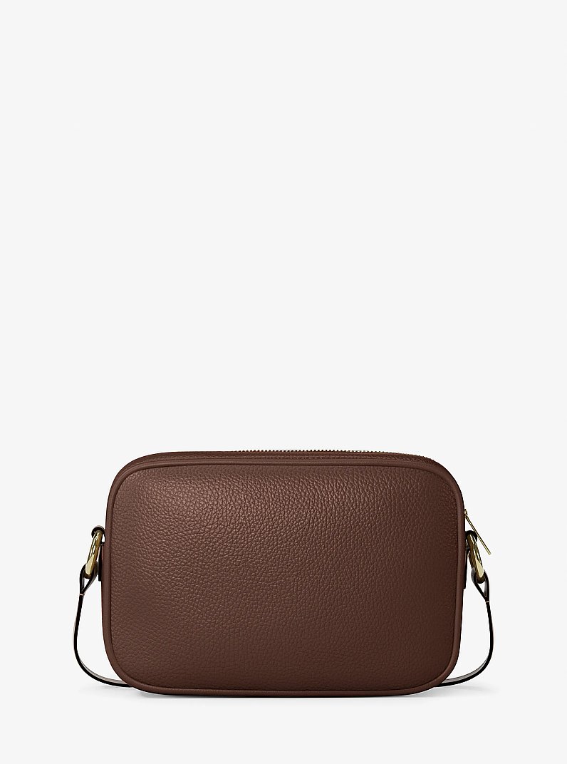Jet Set Large Pebbled Leather Camera Crossbody Bag in NUTMEG | Michael Kors