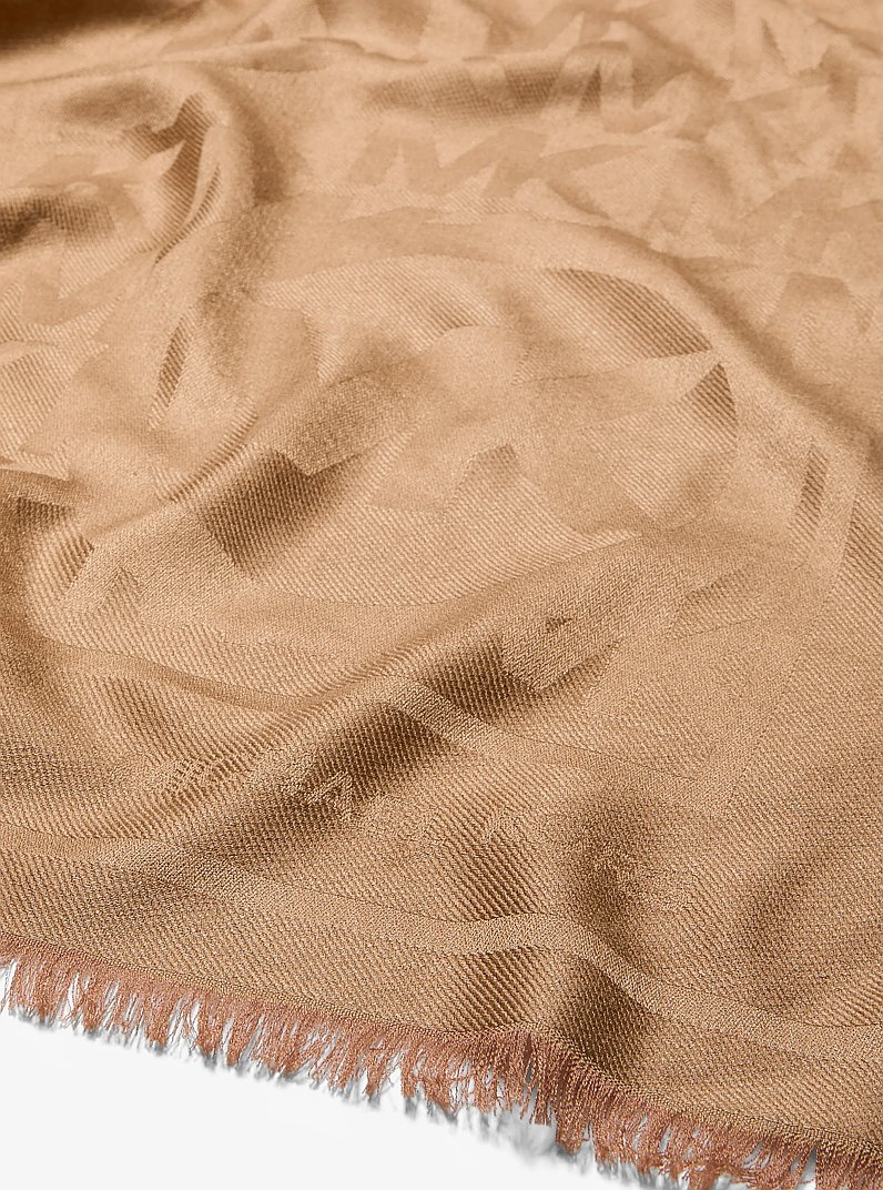 Logo Jacquard Scarf in CAMEL | Michael Kors