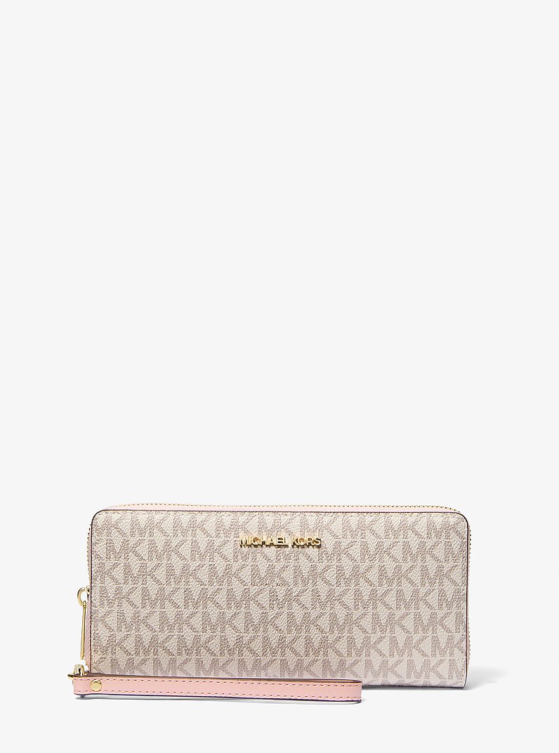 Jet Set Travel Large Logo Continental Wristlet in PWD BLSH MLT | Michael Kors